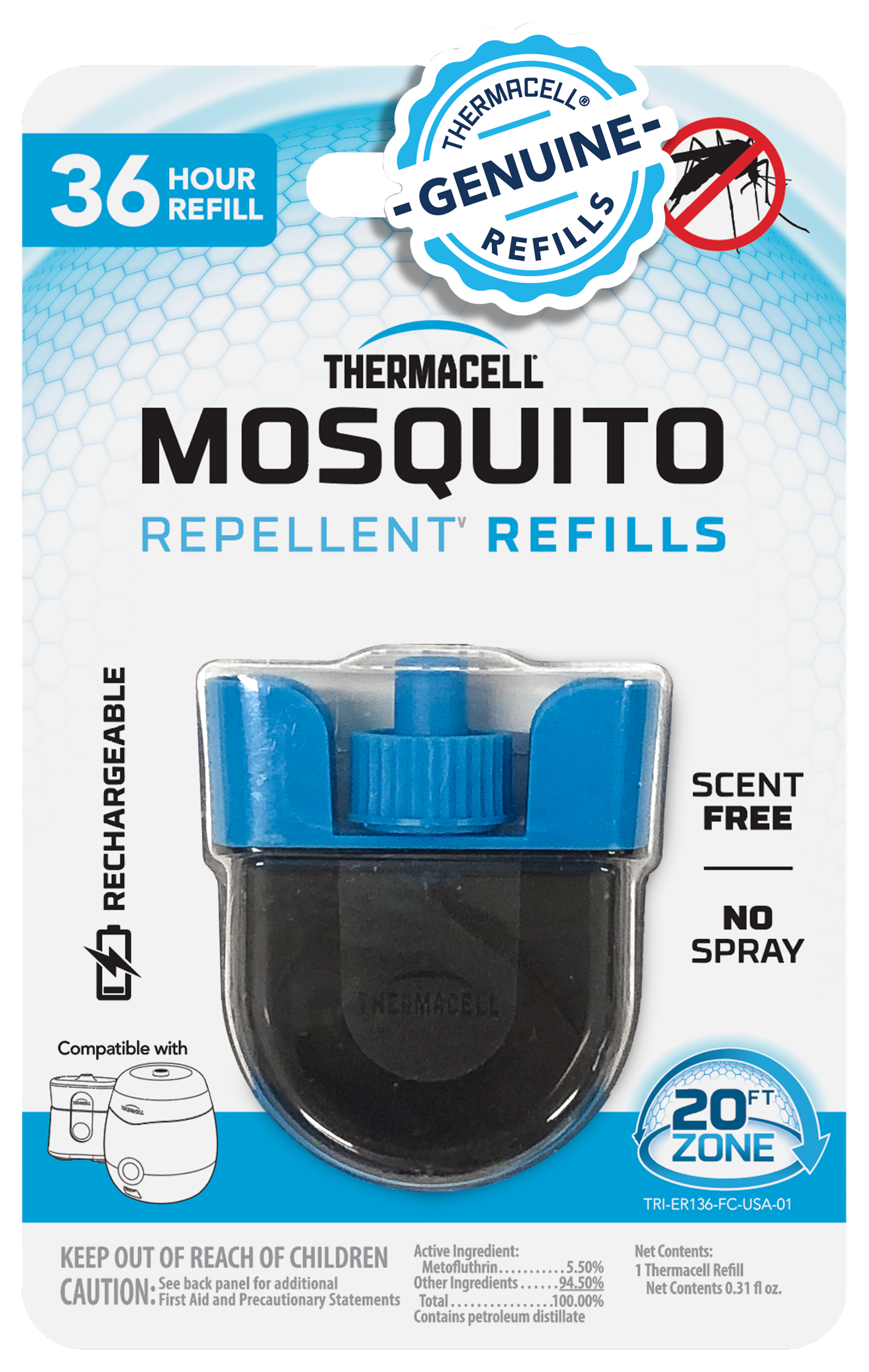 Thermacell MosquitoRepellent Refill for Radius and Rechargeable